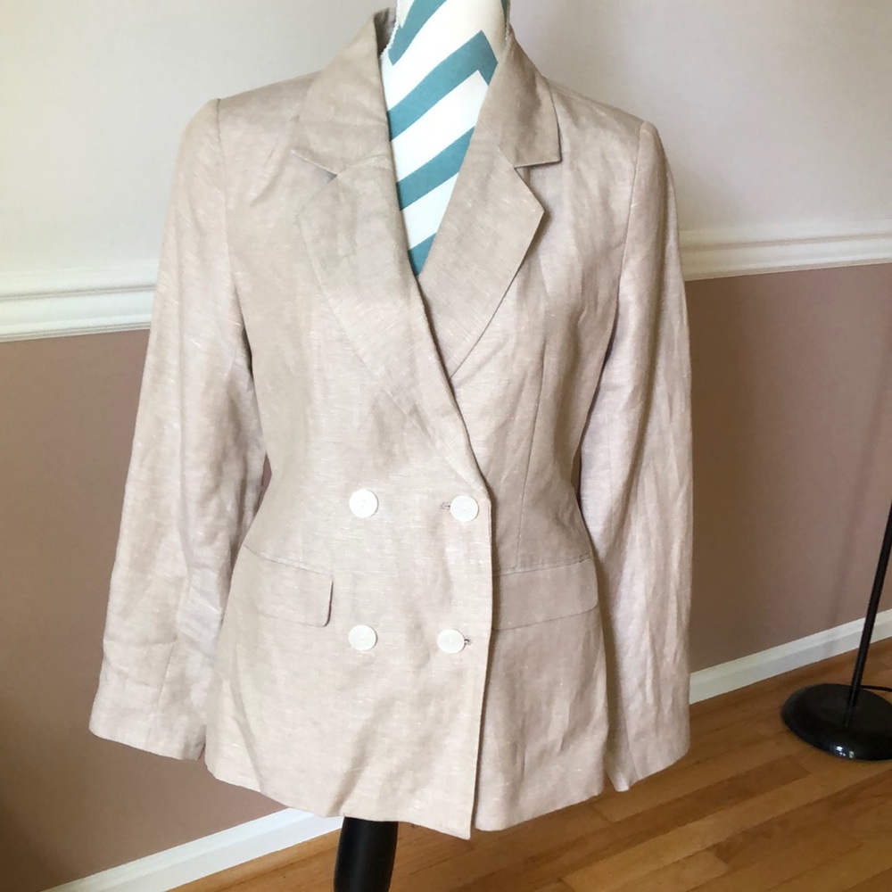 Tan colored linen jacket